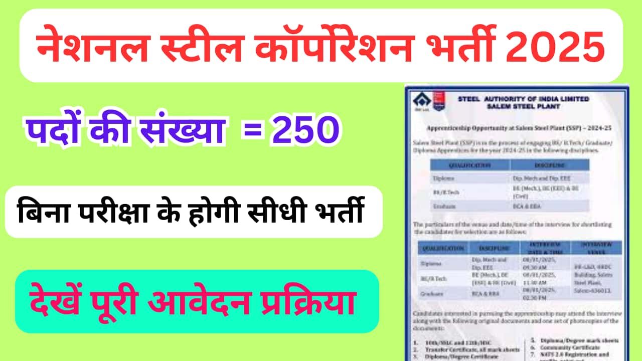 National Steel Corporation Apprentice Recruitment 2025